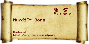 Murár Bors névjegykártya
